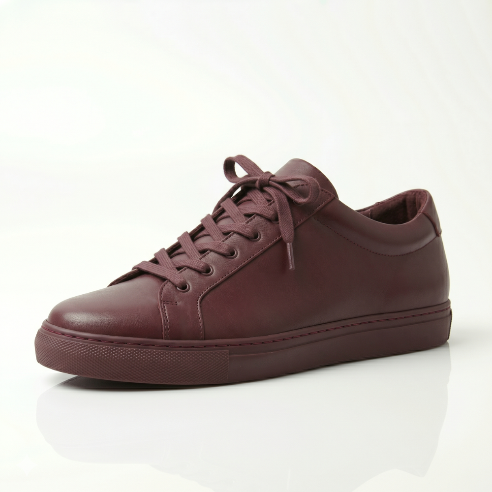 Burgundy Brixton Leather Sneakers