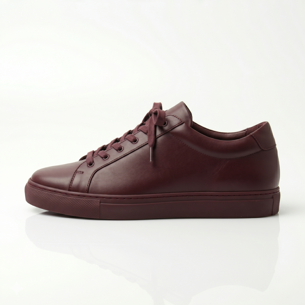 Burgundy Brixton Leather Sneakers