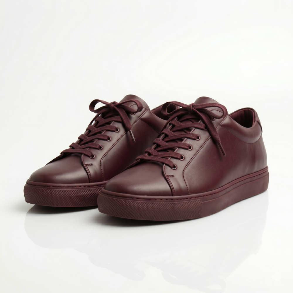 Burgundy Brixton Leather Sneakers